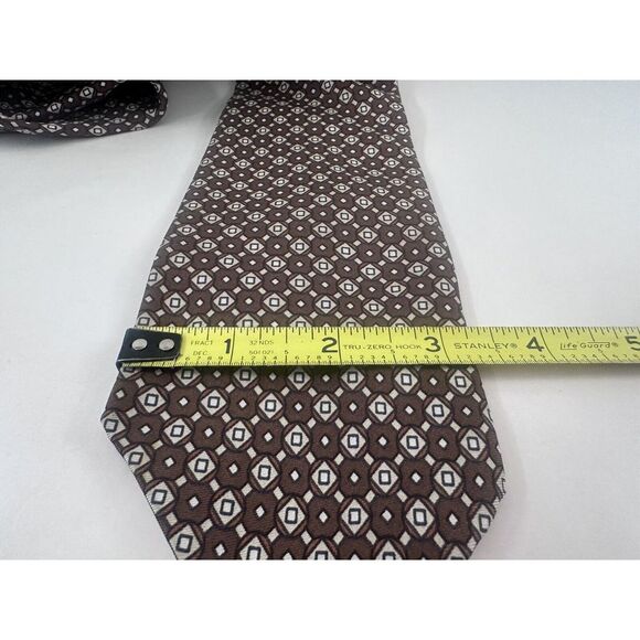VTG Christian Dior Tie Men's 100% Silk Italy Brown - Picture 4 of 5